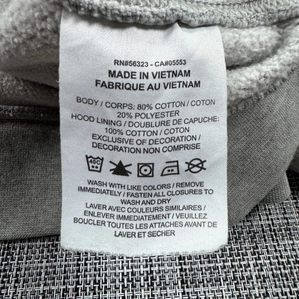 Nike Men's Small Gray Full Zip Fleece Hoodie Embroidered Swoosh Sportswear